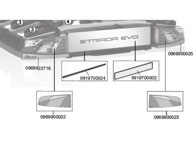 Atera częsci - Strada EVO listwa do mocowania tablicy rejestracyjnej